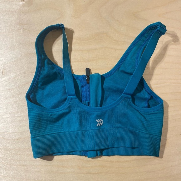 All in Motion Teal Zip-Up Sports Bra Small (MV) - Picture 6 of 7